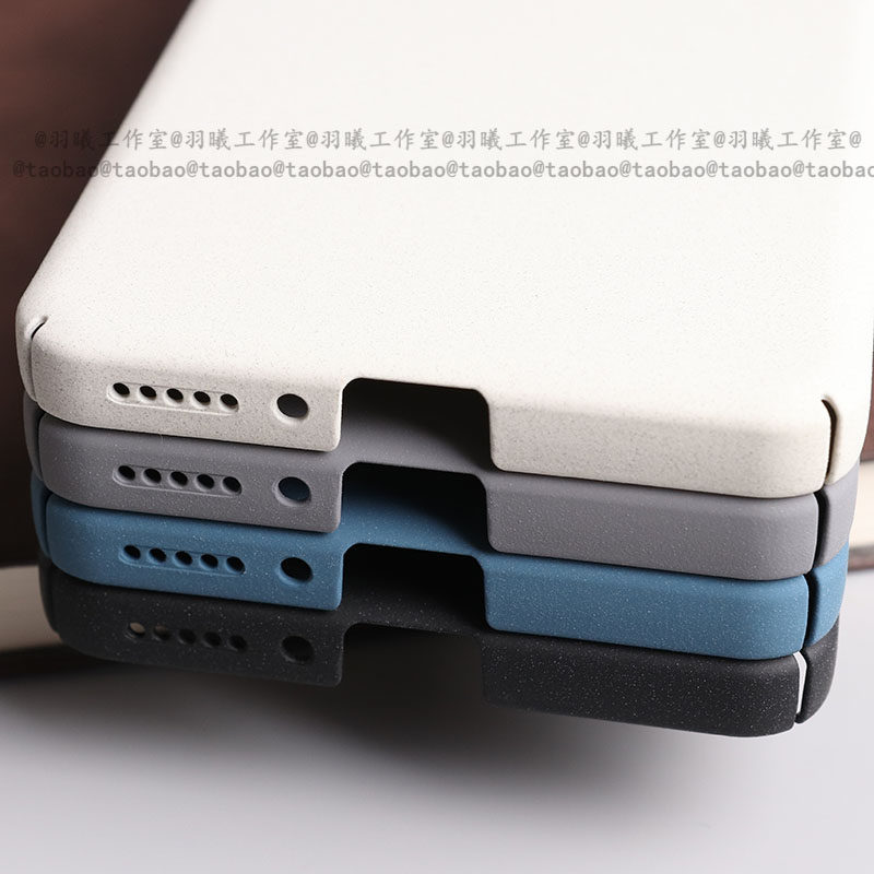 ins冷淡风颗粒粗糙细磨岩砂硬壳适用红米Note14Pro+手机壳古董白色Turbo4全包圆边Note13防指纹Note15简约12