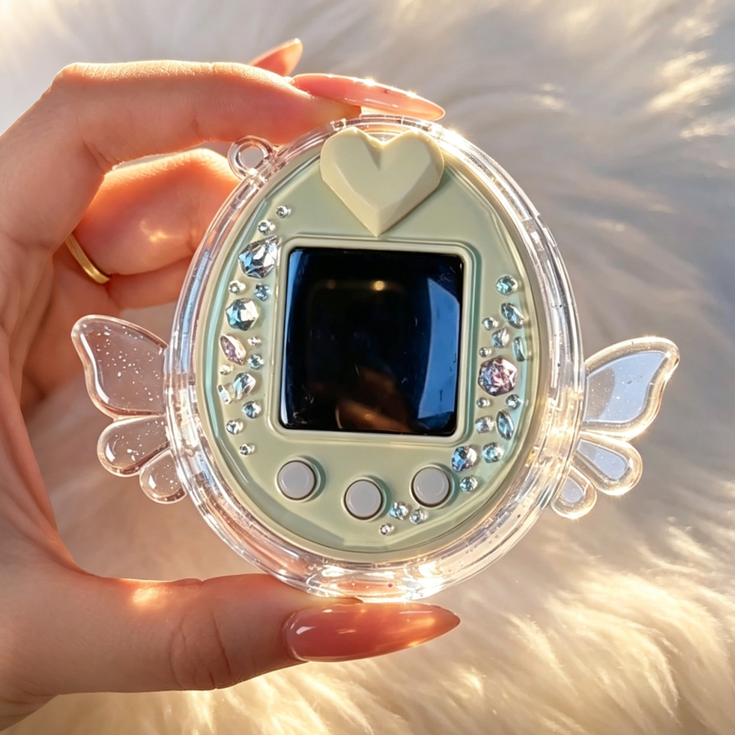 适用拓麻歌子PS保护壳高透Tamagotchi硬质防摔天使翅膀PC水晶壳图片