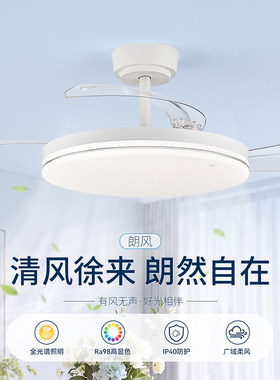 雷士照明风扇灯客厅餐厅卧室灯吊扇灯家用吊灯简约电扇枕边风灯具