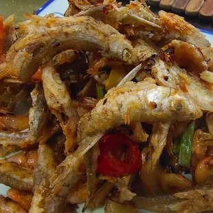 广东省梅州市梅县丙村客家土特产新鲜炸河鱼干