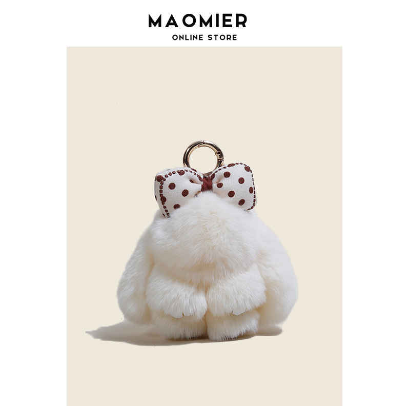 MAOMIER蝴蝶结懒兔毛兔子挂件