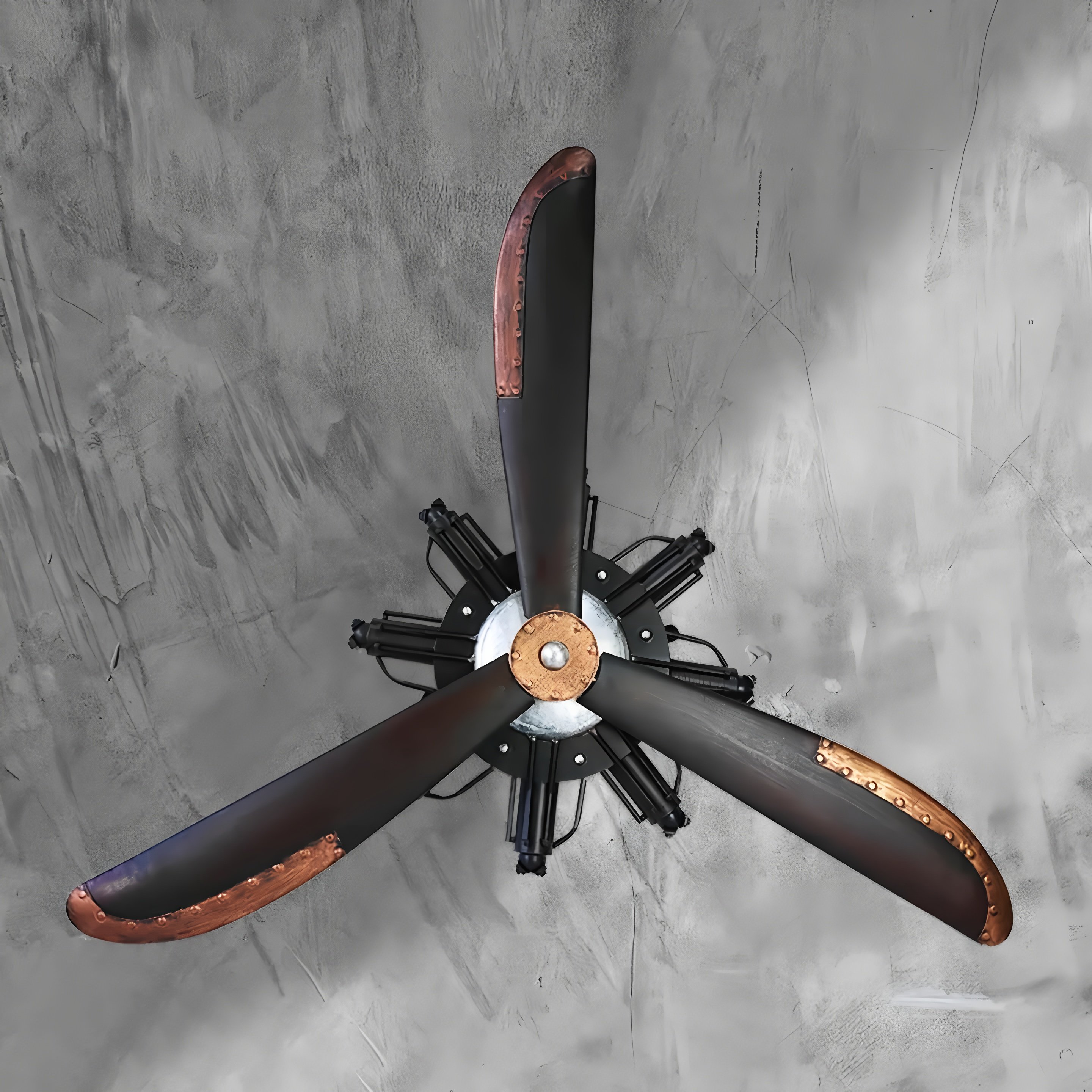 飞机引擎螺旋桨模型墙壁挂件酒吧网咖西餐厅工业风装饰品铁艺挂件