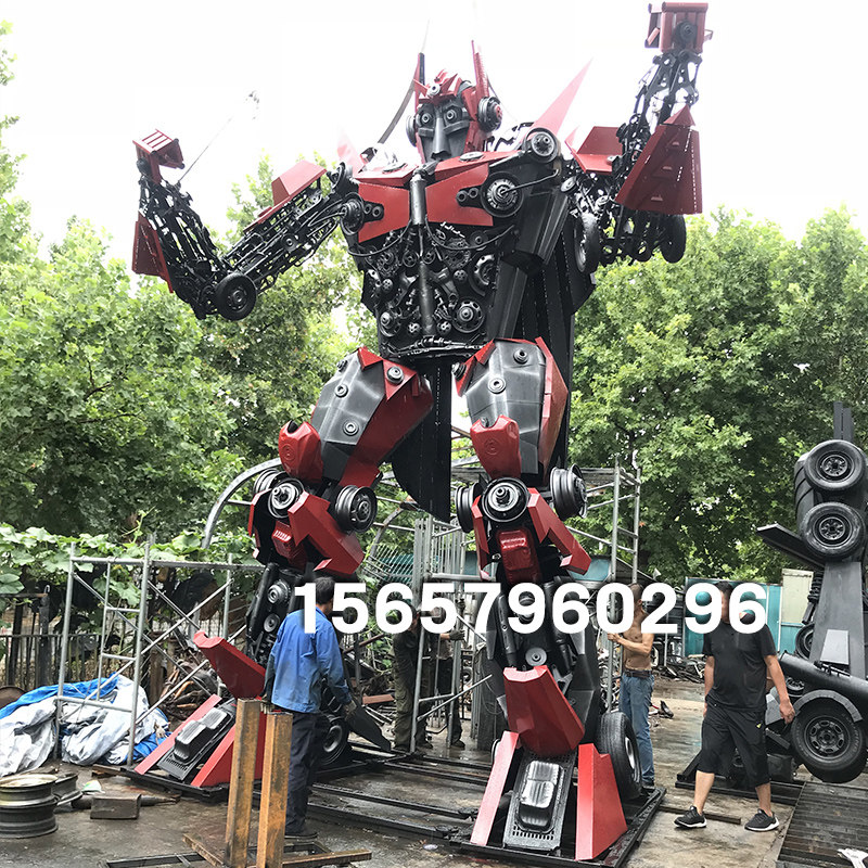 定制铁艺变形金刚大黄蜂擎天柱御天敌模型摆件大型户外广场雕塑