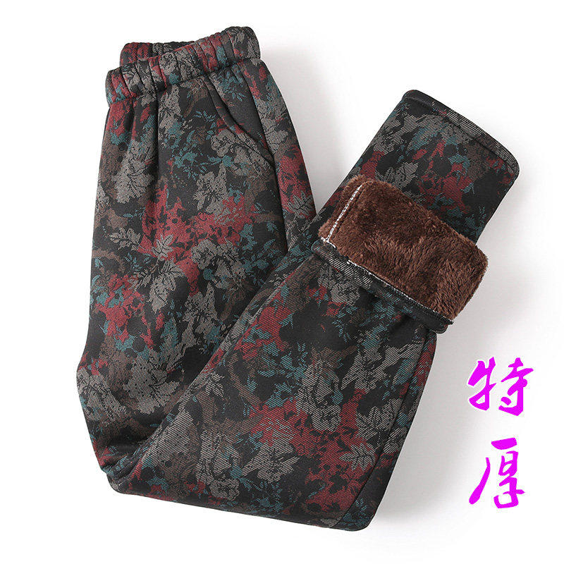 老年人冬装特厚棉裤中女