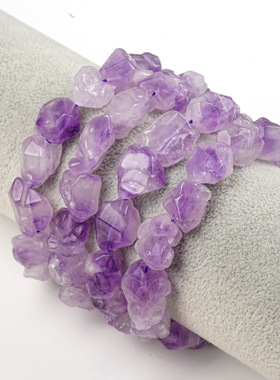 新款式天然紫水晶原矿原石杂形手链时尚浪漫手链实物实拍直批
