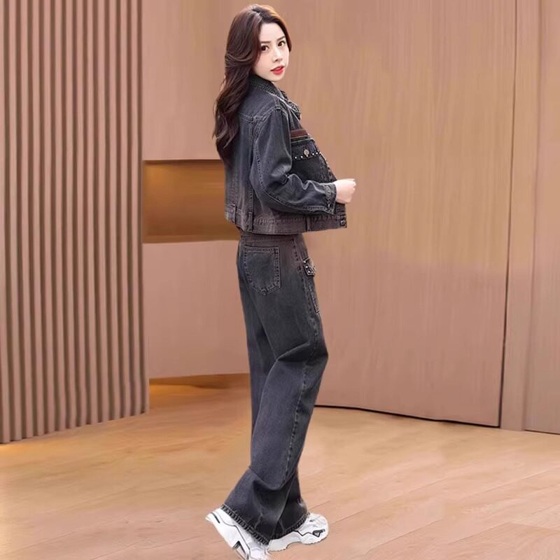 牛仔套装女2025新款春秋时尚洋气减龄时髦搭配一整套今年流行高级