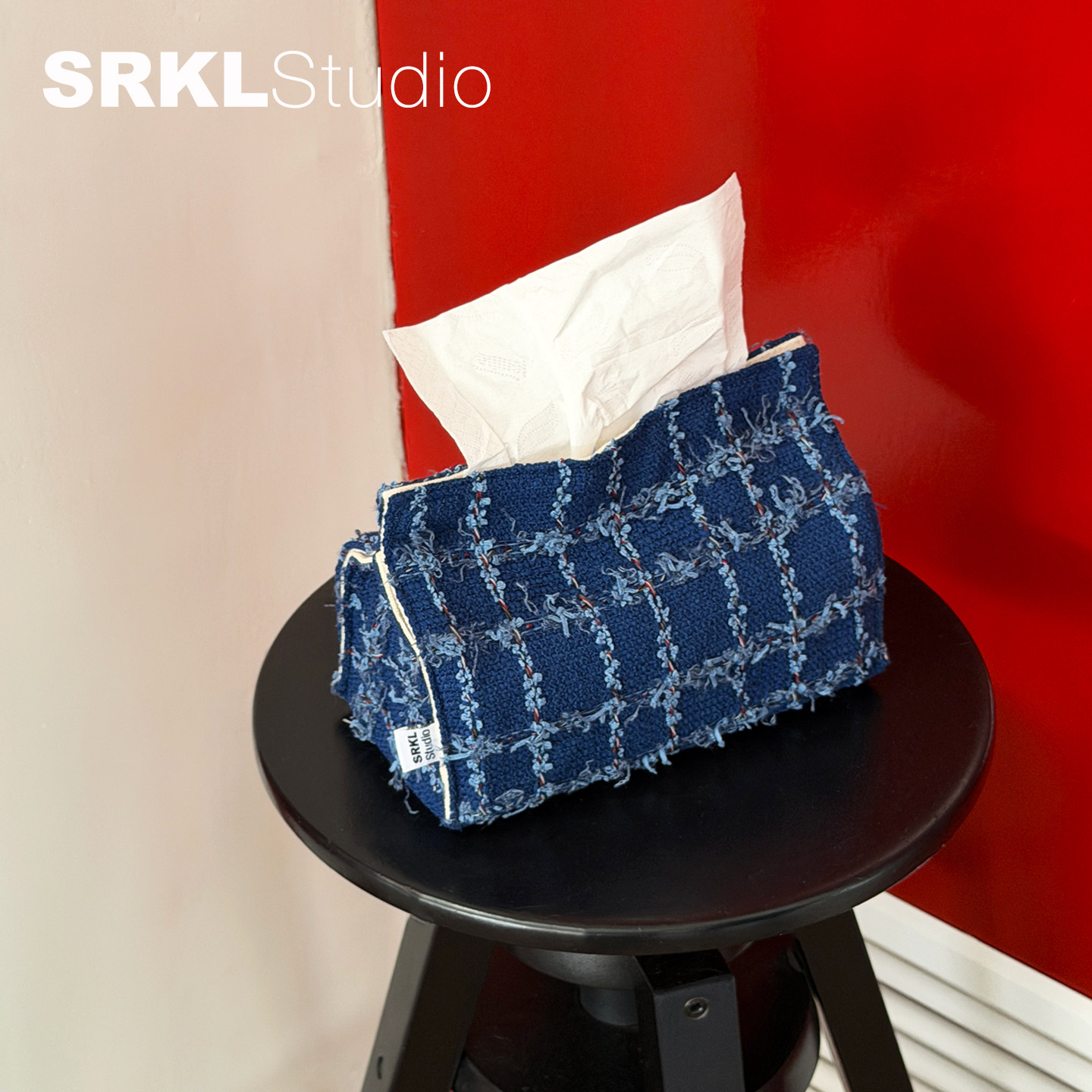 SRKLstudio粗花呢纸巾套收纳袋复古编织布艺家居餐桌装饰感纸巾盒