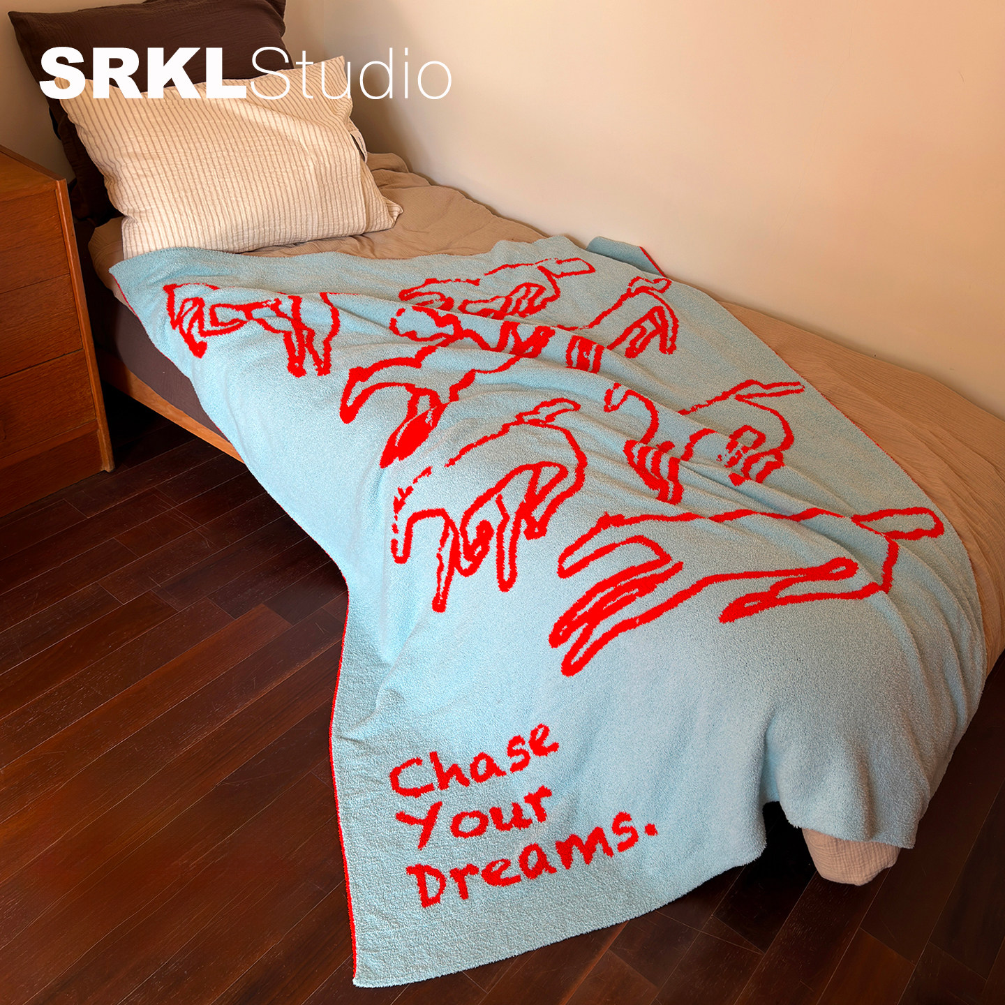 SRKLstudio 奔腾小马本命年保暖针织毯生日礼物办公室四季空调毯