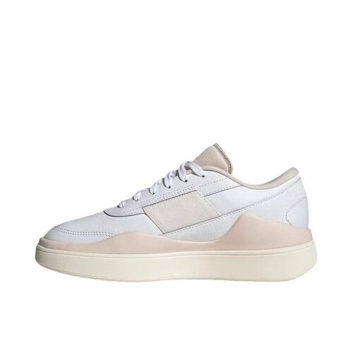adidas 防滑耐磨潮流百搭休闲低帮厚底运动鞋白粉色女款IG7327