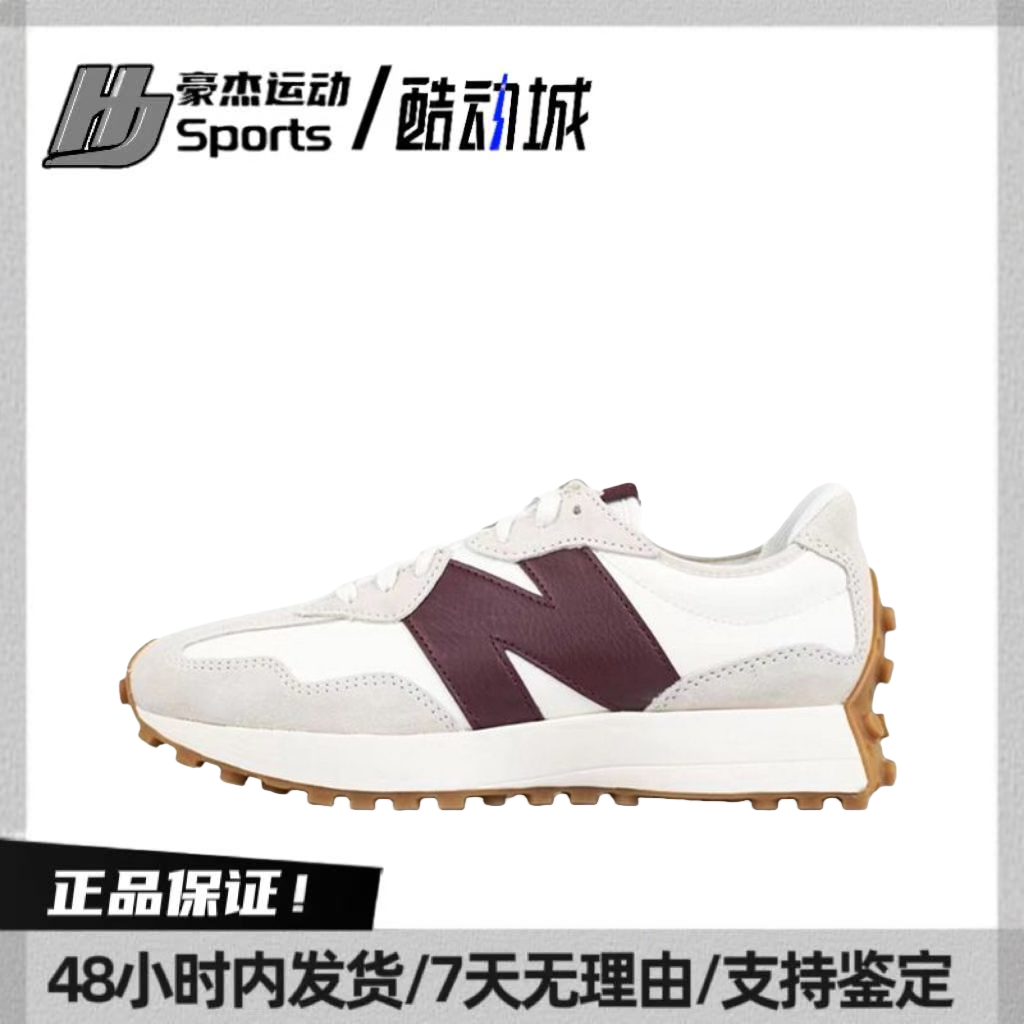 NB 327 复古耐磨平衡增高低帮跑步鞋 WS327KA 白灰色 女款 BL