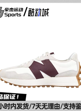 NB 327 复古耐磨平衡增高低帮跑步鞋 WS327KA 白灰色 女款 BL