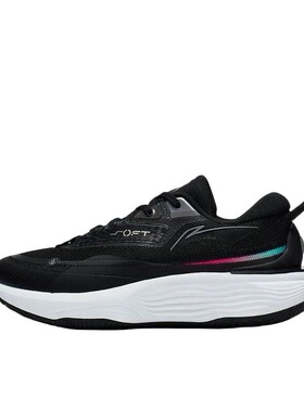 LiNing李宁 舒适防滑耐磨 低帮生活休闲鞋女款 黑色AGLT122-1JL仓