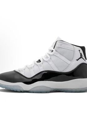 Jordan AJ11康扣45号百搭耐磨高帮篮球鞋 GS 黑白378038-100 BL仓
