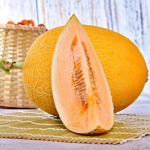 海南黄金蜜瓜哈密瓜脆甜新鲜现摘热带水果孕妇应季网纹瓜甜蜜瓜甜