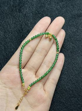 18k翡翠手串-约2mm-多样性发货-L银-A4157-尾链银