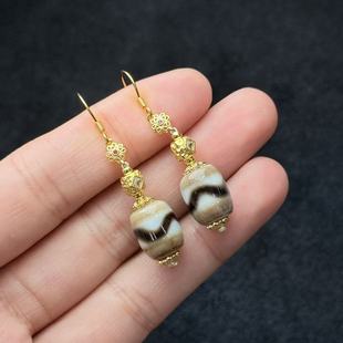 H中 S925银玛瑙守财奴耳钩 多样性发货 10mm A4555 约31