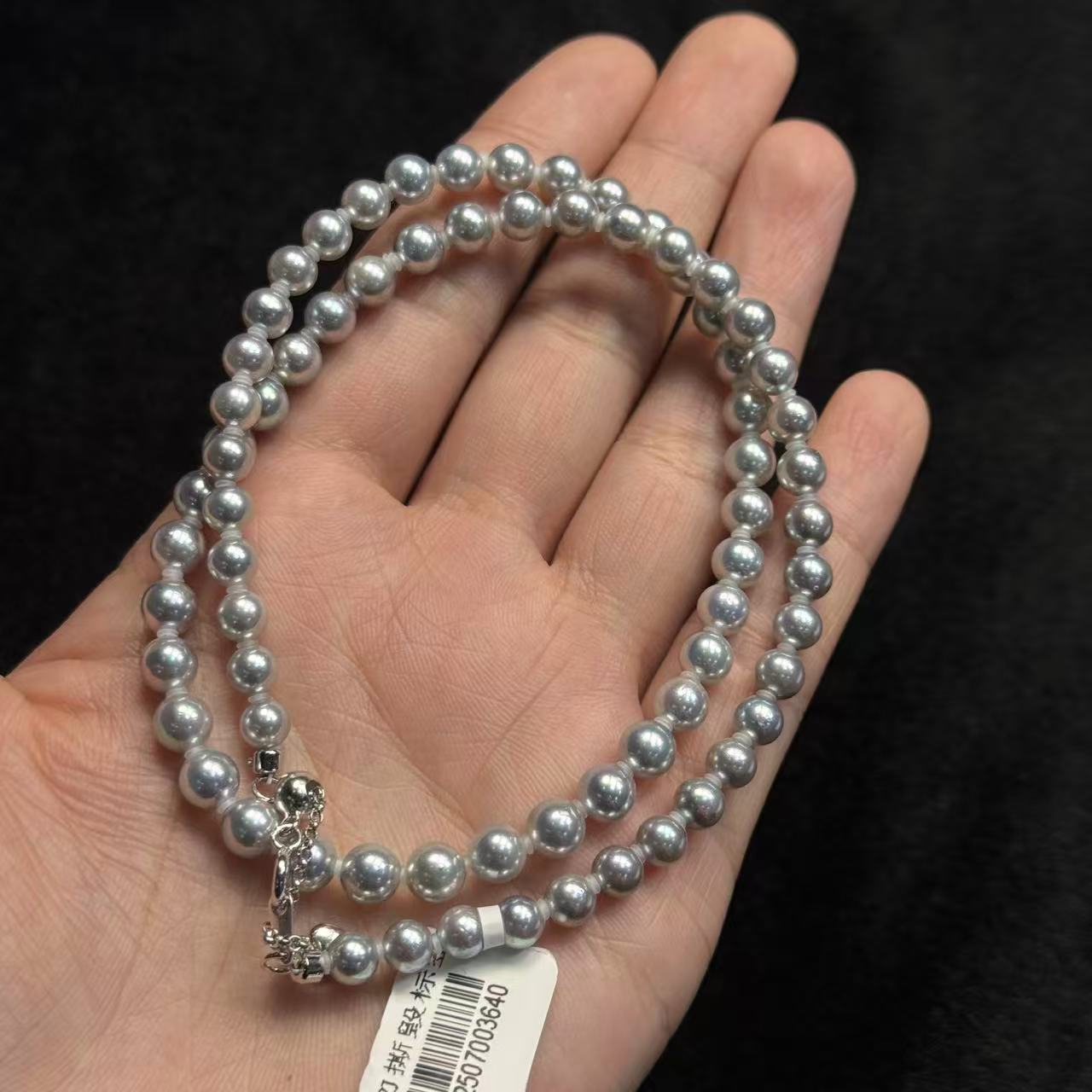s925银海水珍珠真多麻项链-约5mm-多样性发货-ZG珍B173