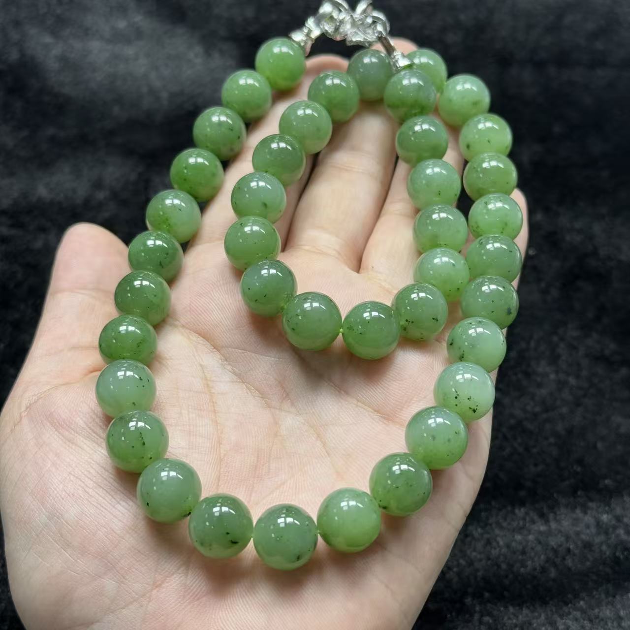 和田玉碧玉项链-约12mm-多样性发货-F八B2033