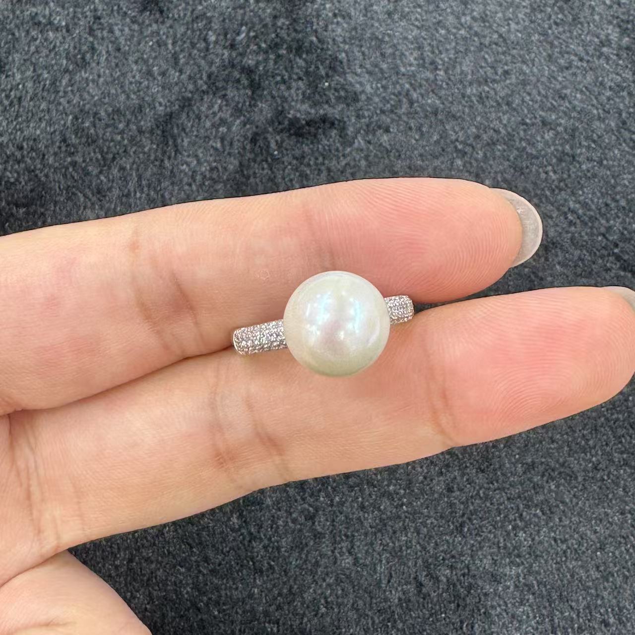 S925银淡水珍珠戒指-约10mm-多样性发货-C七-Y4098