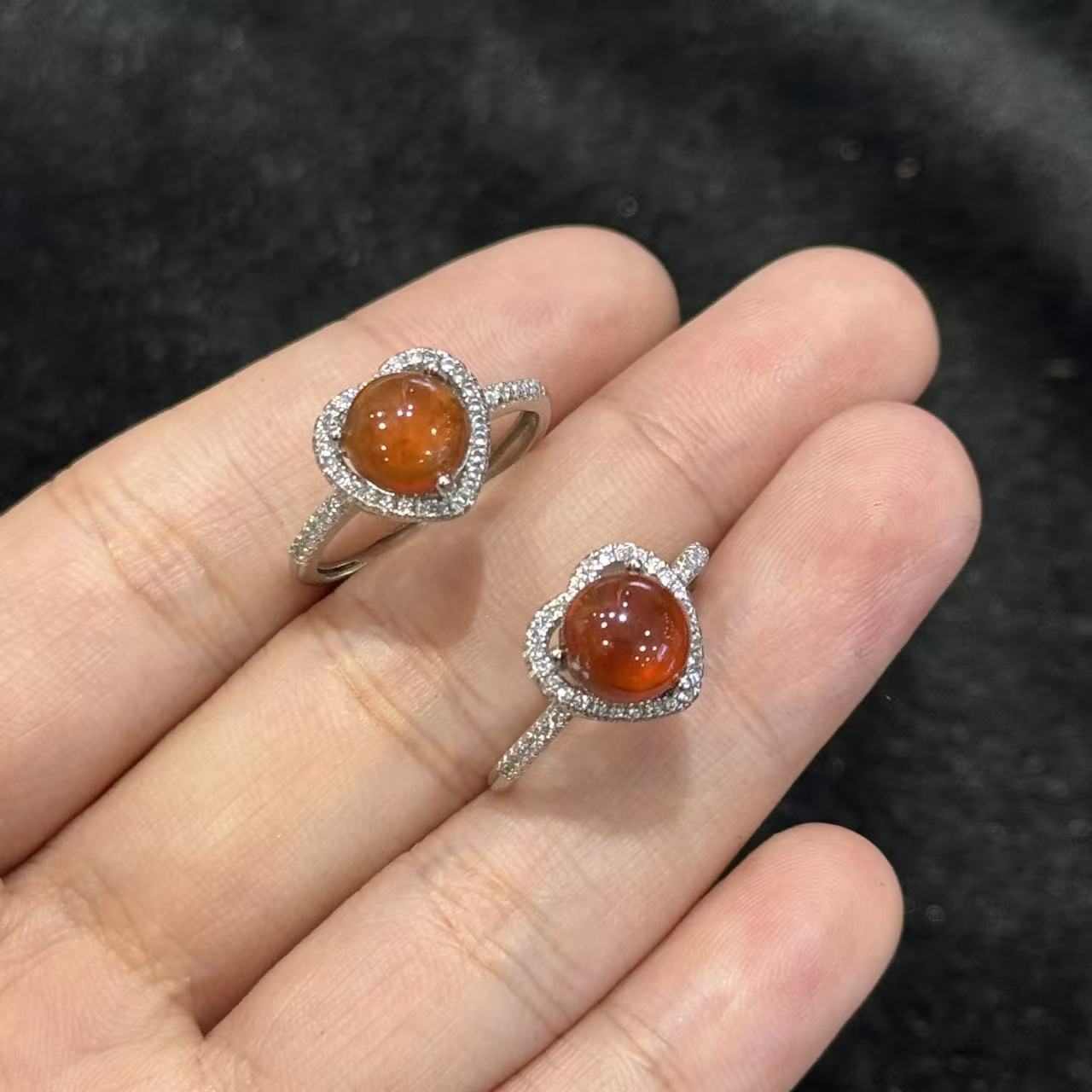 石榴石戒指-约8mm-多样性发货-YY王-Y5332