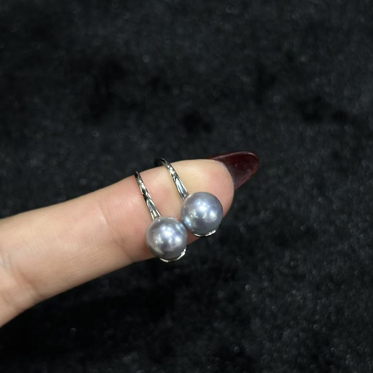 925海水珍珠真多麻珍珠耳钩-约8mm-多样性发货-ZG珍-Y5846