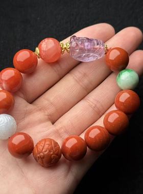 南红（玛瑙）DIY手串-约12mm-多样性发货- H春-A1718