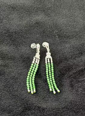 s925翡翠耳钉-约2mm-多样性发货-L银-V302