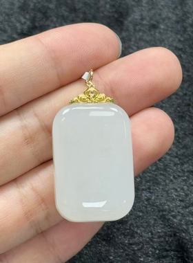 18k金和田玉吊坠-约40*20*10mm-多样性发货-YSP金B994