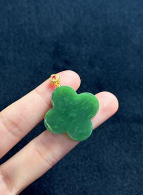 s925银和田玉吊坠-约37*30*6mm-多样性发货-FZ红-A4341