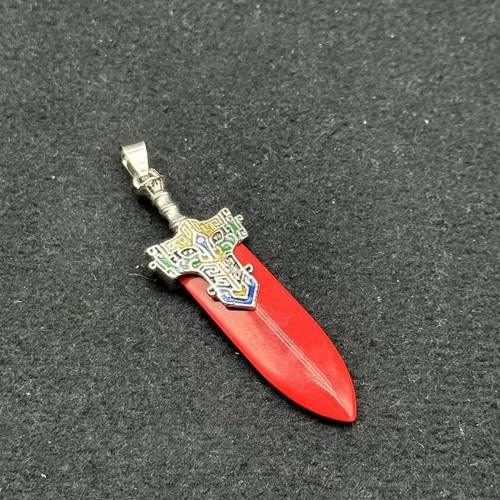 含辰砂工艺品朱砂吊坠-约68*18mm-多样性发货-Y好-B703