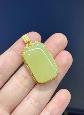 18K和田玉吊坠-约38*20*7mm-多样性发货- DY一- A4775
