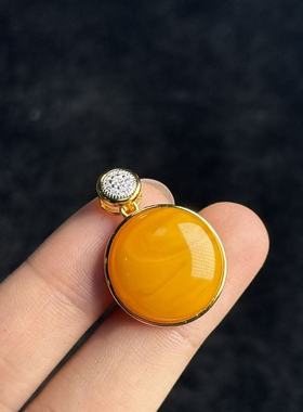 S925蜜蜡吊坠，约27*20*8mm，多样性发货-B福，B9352