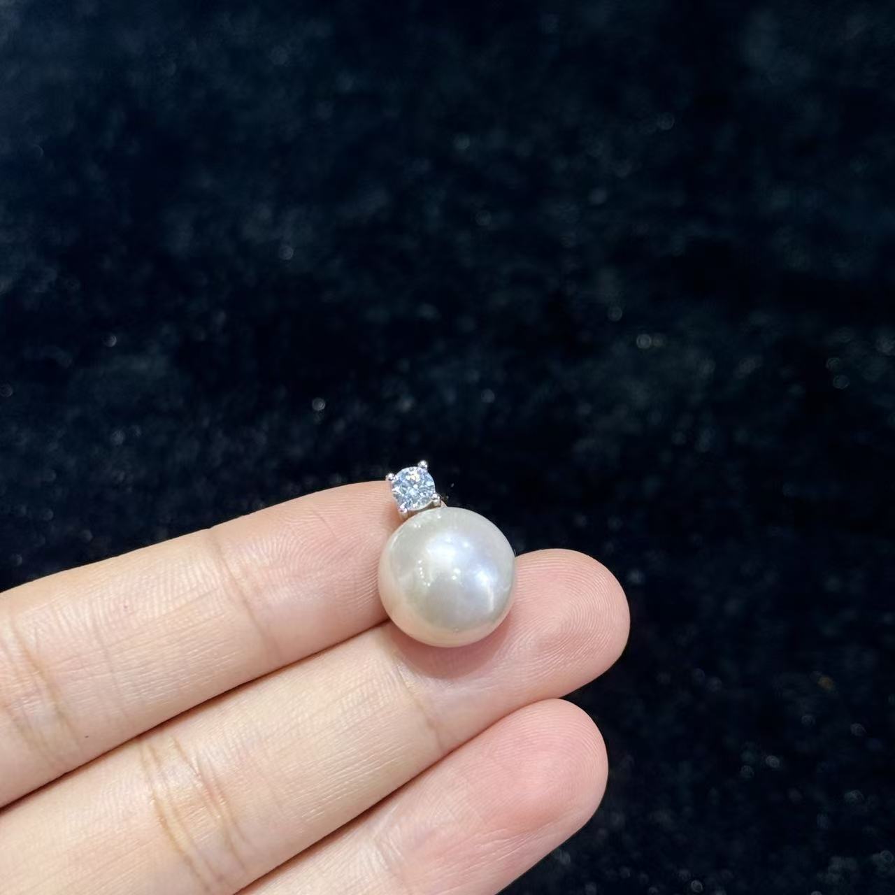 s925银淡水珍珠吊坠-约13mm-多样性发货-C七-B1119