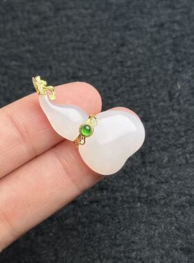 18k和田玉葫芦吊坠，约33*18*5mm，多样性发货-YSP金-A918，