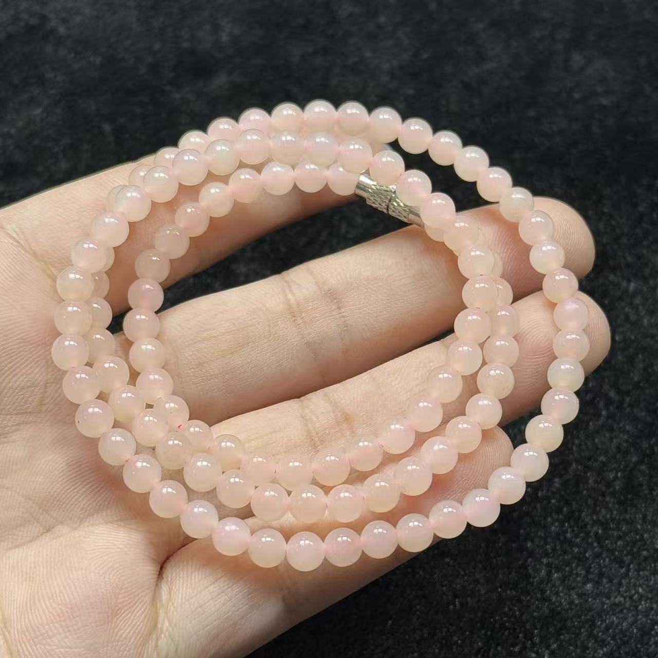 和田玉藕粉项链-约5mm-多样性发货-ZC星B2040