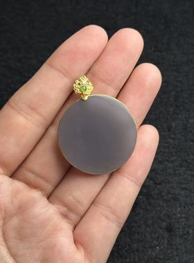 18k和田玉吊坠，40*30*5mm，多样性发货-YSP金-A1425