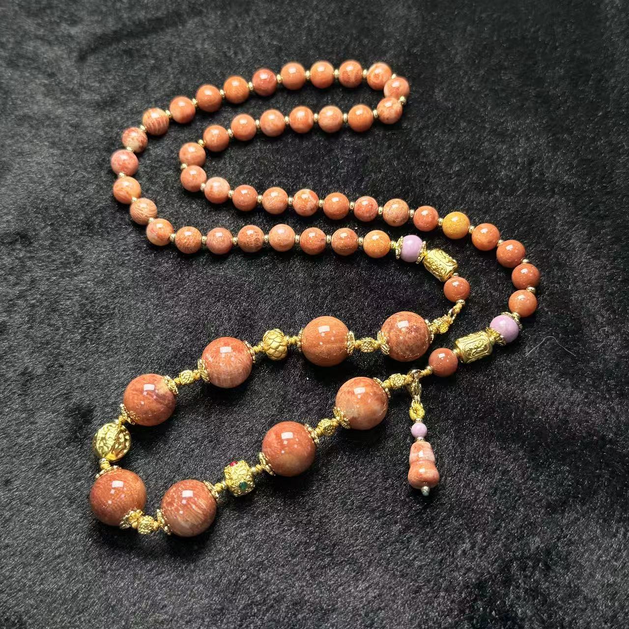 硅化玉珊瑚玉项链-约7-14mm-多样性发货-T福-B9555