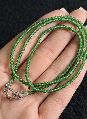 S925翡翠项链-约2.5mm-多样性发货-L银，B8372