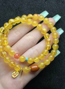蜜蜡双圈手串-约7mm-多样性发货-D帝-Y347