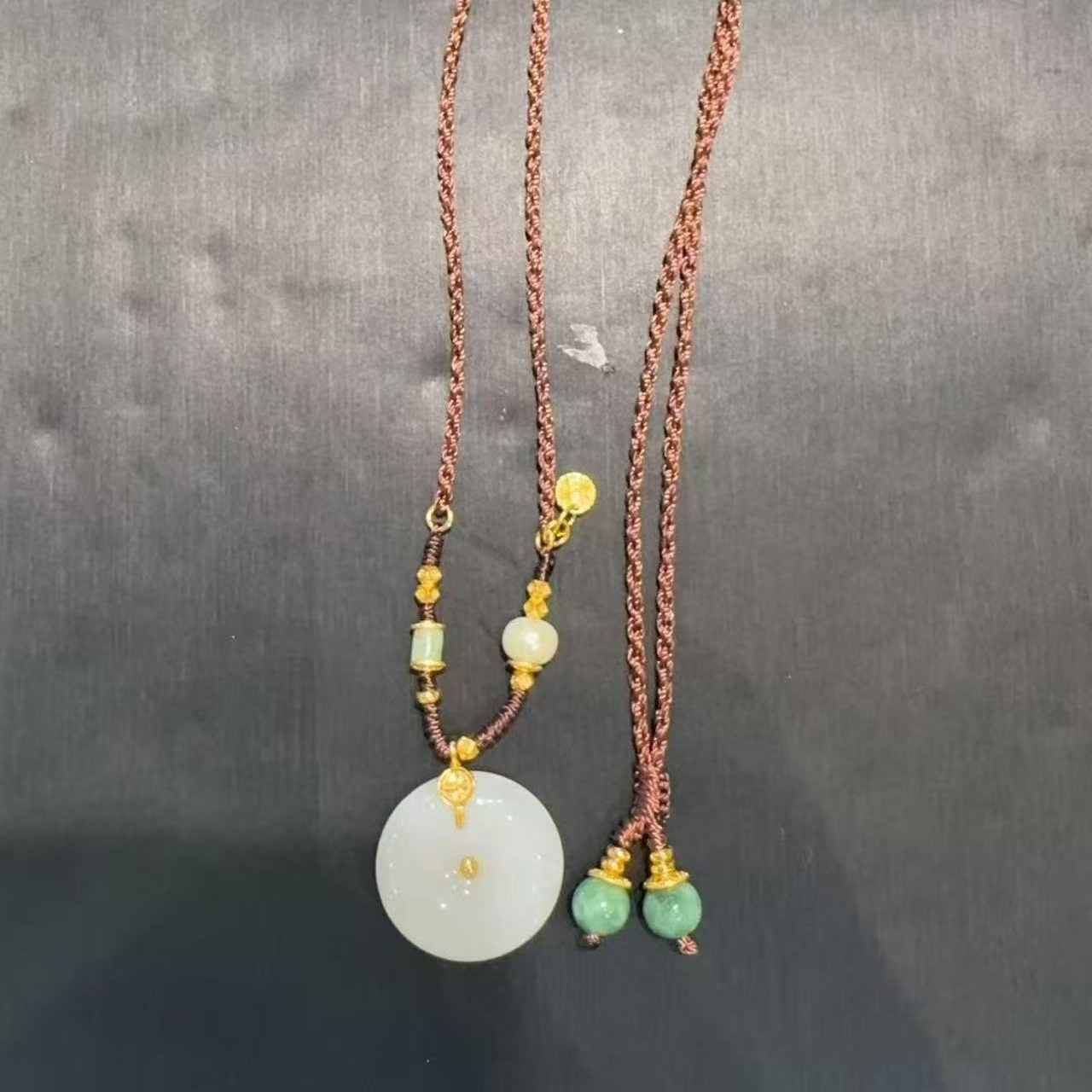 翡翠平安扣吊坠-约28*23*5mm-多样性发货-HQS春