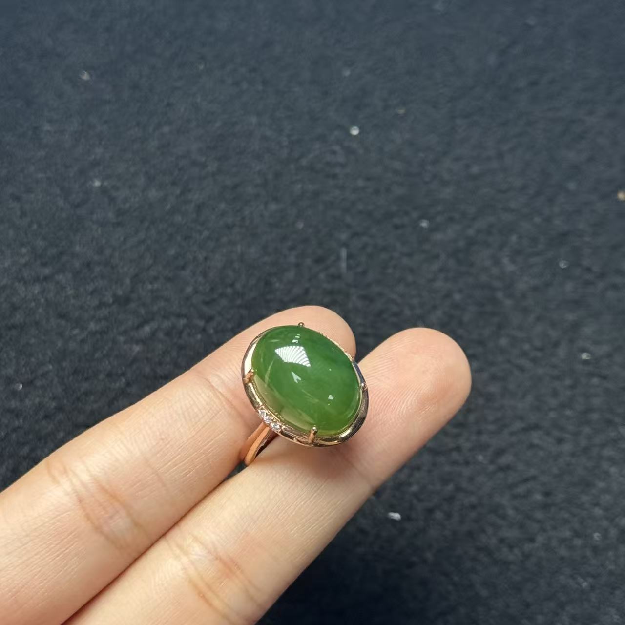 银和田玉碧玉戒指-约18*15mm-多样性发货自家YE6054，B2355，K1