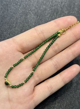 18K翡翠DIY手链-约2mm-多样性发货-L银-A2612-尾链S925银