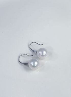 S925淡水珍珠耳钩-约11mm-多样性发货-ZG珍-A7735