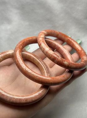 硅化玉珊瑚玉圆条手镯-约9mm-圈口53-63-多样性发货-B多-Y596