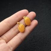 15mm 多样性发货 F利 S925银蜜蜡耳钉 A1809 约7