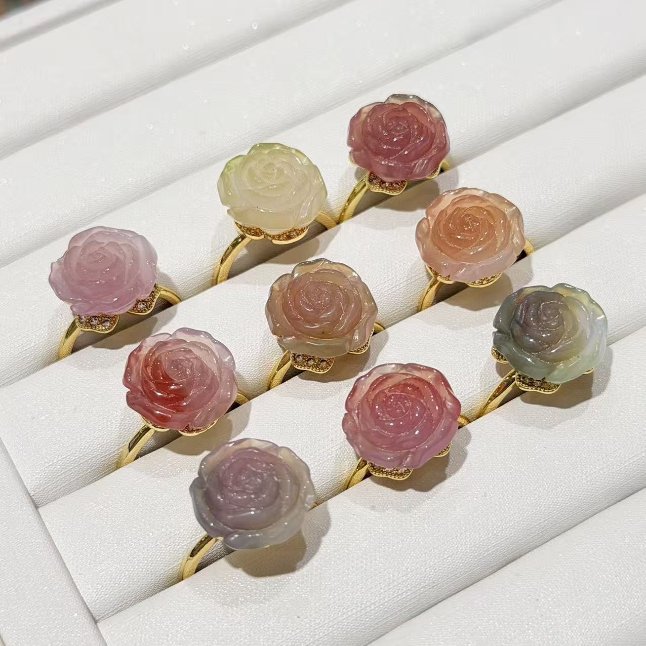 玛瑙花花戒指，约15mm，多样性发货-C佰，A215