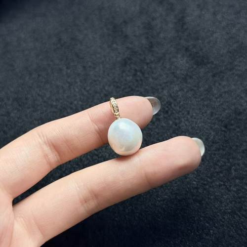 S925淡水珍珠吊坠-约23×13mm-多样性发货-ZG珍-A5215