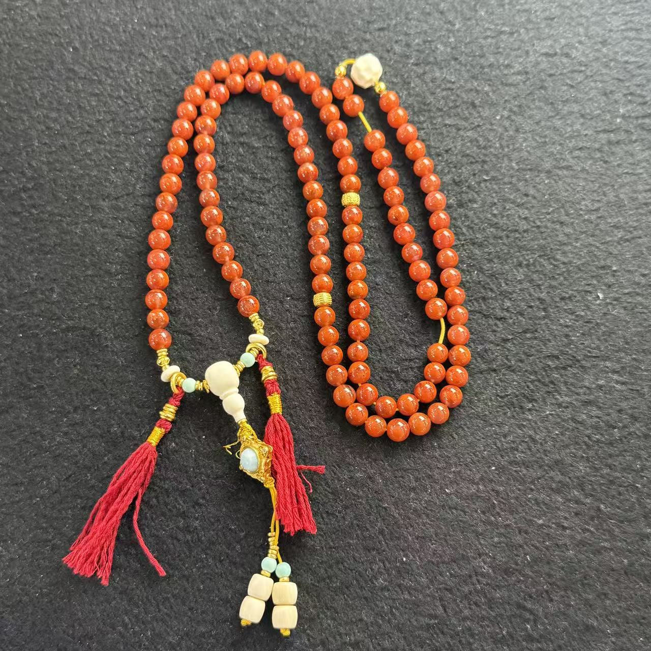 南红（玛瑙）DIY项链-约6mm-多样性发货-H祥-B665