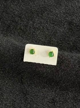 翡翠耳钉-约4MM-多样性发货- YL好-V2739