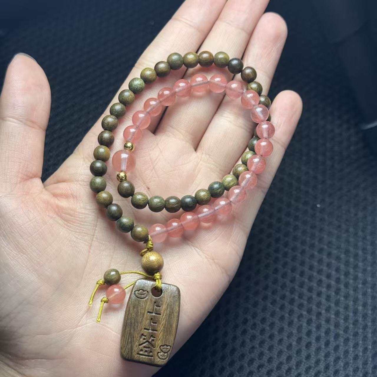 木质绿檀多圈手串6mm，多样性发货-Q九 B9280